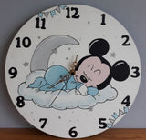 Sleeping Mickey Wooden Clock