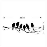 Birds on a Branch Wall Sticker Size