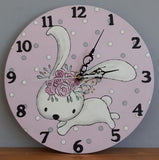 Boho Bunny Wooden Clock