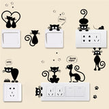 Light switch cats wall sticker