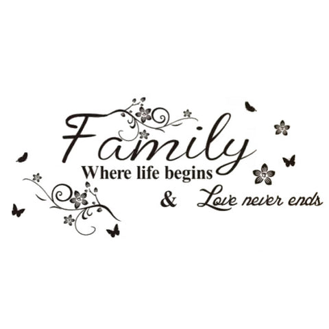 Family Where Life Begins Wall Sticker