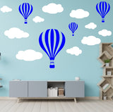 Hot Air Balloon and Clouds Wall Sticker