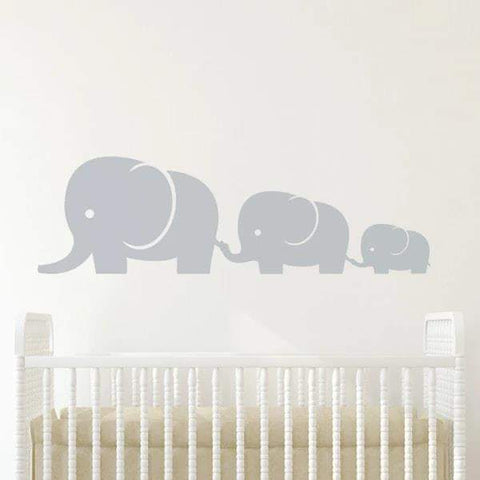 Elephants In A Row Wall Sticker