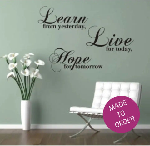 Lear Live Hope Wall Sticker