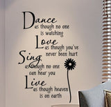 Dance  Love Sing Live Wall Sticker