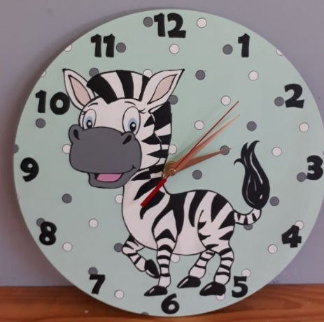 Zebra Wooden Clock